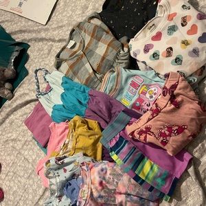 Girls clothing lot 5T XS Dresses skirts shirts pajamas etc